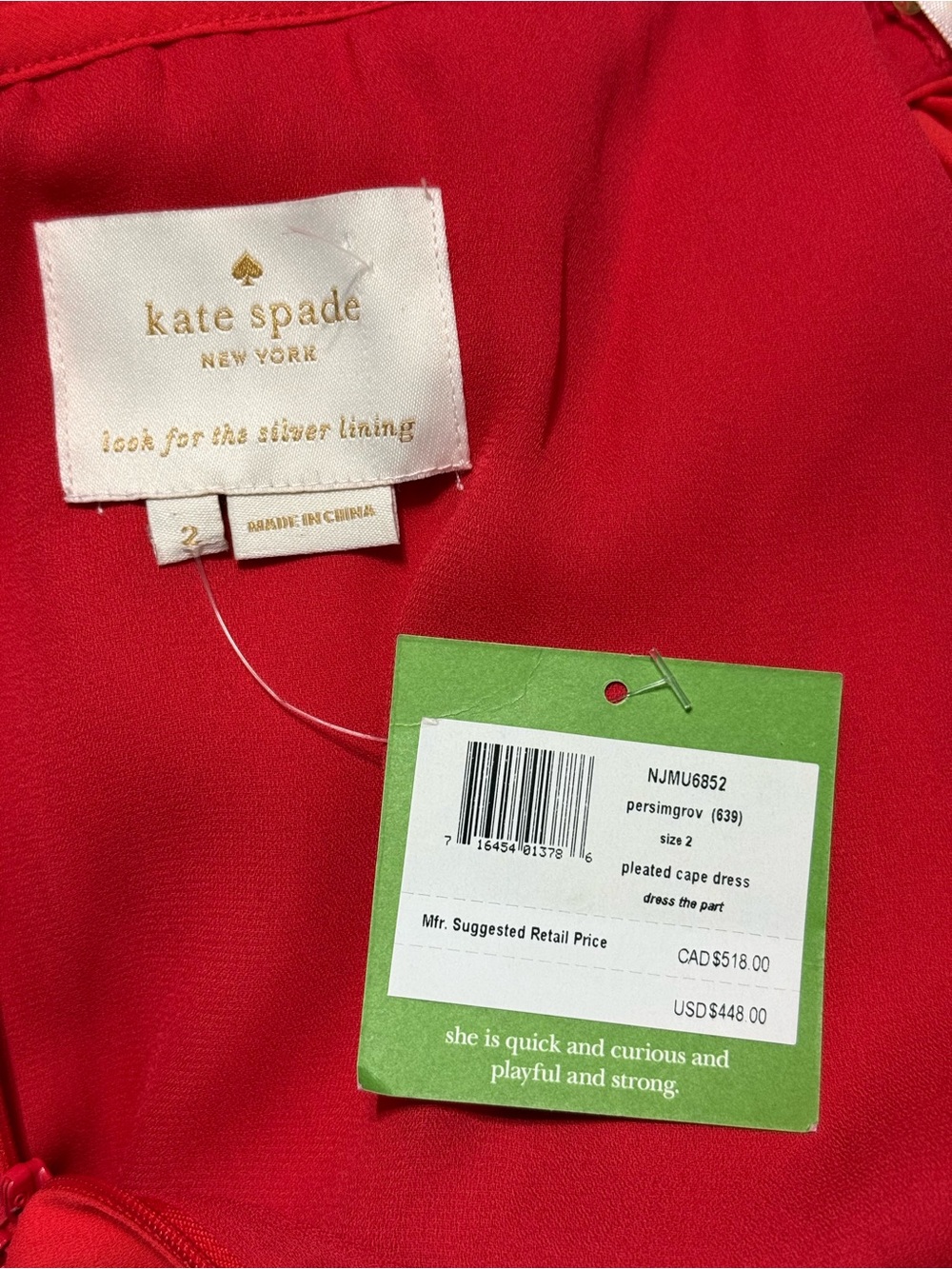 kate spade Coral Pleated Midi Dress - Picture 7 of 7